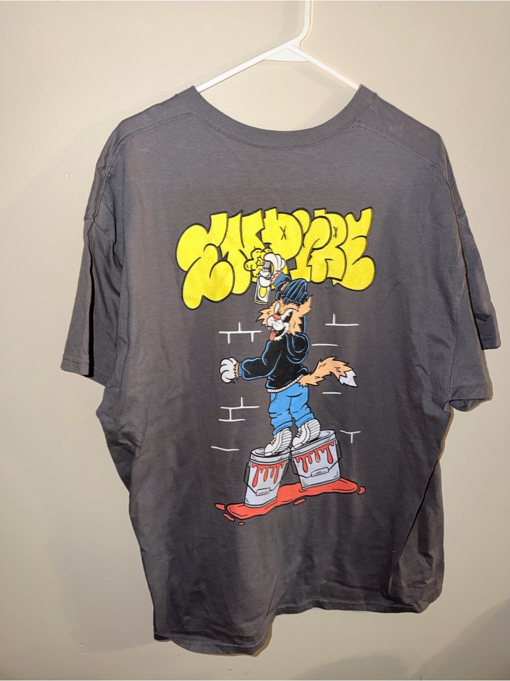 Gray Graphic Fox Print Men’s T-Shirt